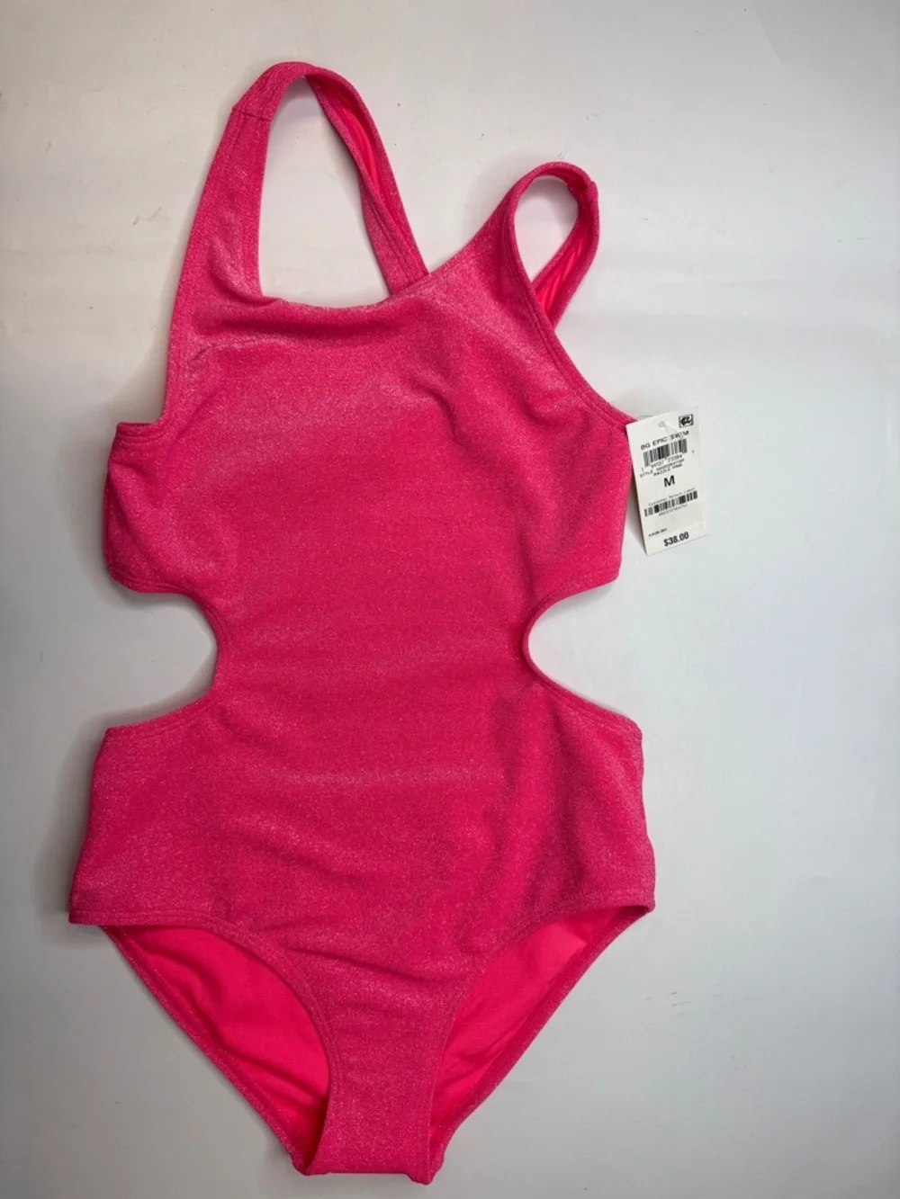 Epic Threads Big Girls Glitter One-Piece Pink Swimsuit